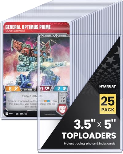 3.5 x 5 Toploaders 25 Pack, Trading Card Top Loaders for MTG & TCG | Rigid PVC Hard Card Protectors For Oversized Trading Cards, Transformer Characters, Sports Card Inserts, Anime Postcards