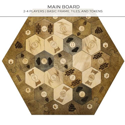 Personalized Wood Settler Game Board - 2-4 Players | Includes: Main Board | Compatible with Settler's of Catan - color: Custom: Board, size: Custom