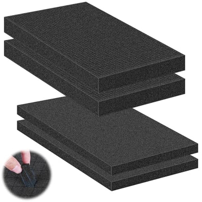 4 Pcs Pick and Pluck Foam Sheets 2 Size Polyurethane Pick Apart Foam Inserts Pads with Bottom Use for Camera, Interlocking Case, Tool Box, Storage Drawer (2P 16" x 12" x 0.4", 2P 16" x 12" x 2") - size: 2 Sizes - 4 Pcs -16 Inches Length
