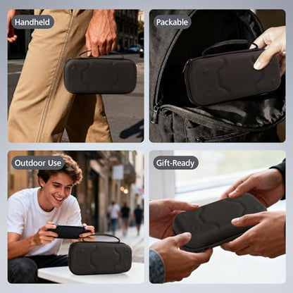 Rovhina [Large Capacity] Carrying Case for Nintendo Switch 2 (Built-in Kickstand), Hard Shell Travel Case with 24 Game Cartridges & Adapter Storage, Portable Bag for Console and Accessories