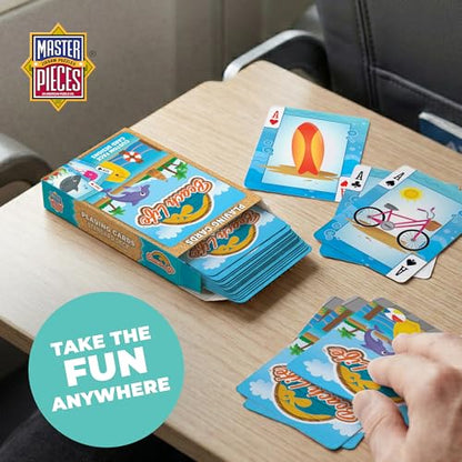 Masterpieces Beach Life Themed Cards - 54 Card Deck, Novelty Design for Adults & Unisex, Multi-Color, Nature Theme - style: Beach Life