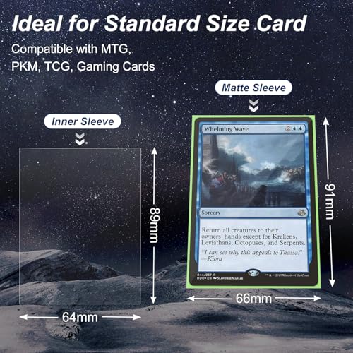 400 Pack Card Sleeves, 200 Matte Green Trading Card Sleeve and 200 Perfect Fit Sleeves Ideal for Double-Sleeving, Compatible with MTG, TCG - color: Green, size: 400 Pack