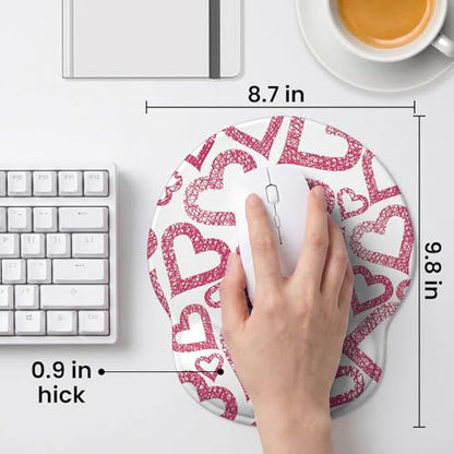 Mouse pad with Wrist Rest,Relieving Pain Memory Foam Computer pad, Ergonomic Desktop Mouse, Silicone Material Mouse pad, with Non-Slip PU Base (Love) - color: Love