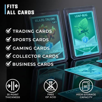 CardGuard 3" x 4" Clear Regular TopLoaders for Cards with Sleeves, 50 Count – Durable & Acid-Free Premium Protection for Pokémon, YuGiOh, MTG, TCG, Game & Sports Cards