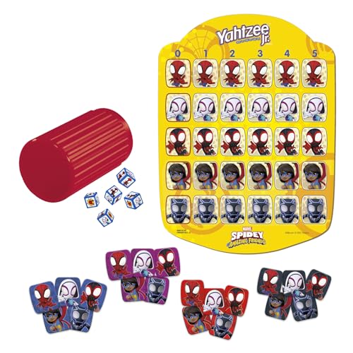 Hasbro Gaming Spidey and His Amazing Friends Yahtzee Jr.Marvel Edition Board Game for Kids, Ages 4 and Up (Amazon Exclusive)