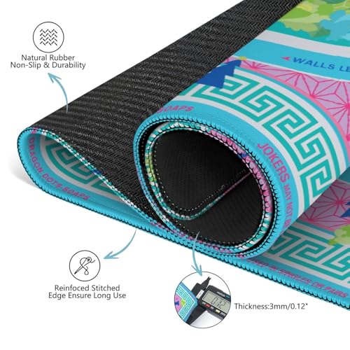 Mahjong Mat with Black Carrying Bag, 31.5"x31.5" Anti-Slip Noise Reduction Gaming Mat for Mahjong, Poker, Board Games, 3 Dice & Black Storage Bag - color: Bright Blue
