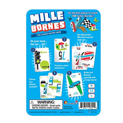 Asmodee Mille Bornes Classic Racing Card Game - Fast-Paced Family Strategy Game for Ages 7+, 2-6 Players, 20 Minute Playtime | Fast-Paced Family Strategy Game for Ages 7+, 2-6 Players, 20 Minute Playtime