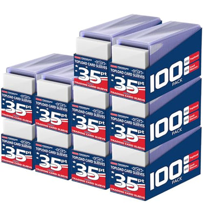2000 Card Sleeves Top Loaders for Cards, 35pt 3"x4" (1000Soft+1000Hard) | Playing Cards Holders Fit 2.5"x3.5" Sports Trading Cards, Kpop Photocards, Game Cards, HD Anti-Scratch for Collect & Display - size: 1000 Hard Sleeves + 1000 Soft Sleeves