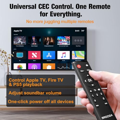 Mrocioa 8K HDMI 2.1 Switch 5 in 1 Out with Universal Remote/iOS App, HDMI Switch 4K 120Hz, Support ARC eARC, Res Adjust, HDCP2.3, HDR, ALLM/VRR, CEC, Dolby, for PS5, Xbox Series X, Applt TV, Fire TV