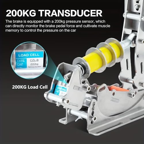 Simjack UT Sim Racing Pedals 200KG Load Cell Brake Pedal PC Racing Simulator Pedals Pressure Sensor HE Hydraulic Pedal (UT-P3-H3) - color: UT--P3-H3