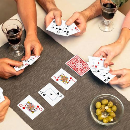 Plastic Playing Cards Waterproof Cards Poker Card 2 Pack Playing Card Large Print for Adults Seniors, Deck of Card Set Poker Cards for Beach Trip Pool Party Games (Red) - color: Red