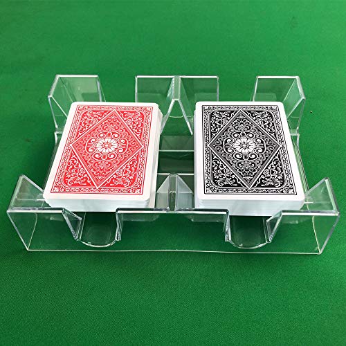 Yuanhe Clear 2 Deck Canasta Playing Card Tray-No Swivel Base - style: 2 Deck
