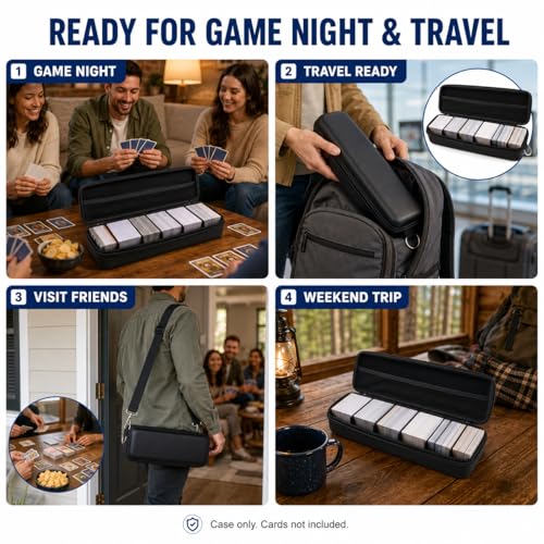 Comecase Trading Card Storage Case, Holds 1500 Cards, Shoulder Strap, Black | Large-Capacity Shoulder Bag Keeps Trading, Sports and Party Game Cards Together for Home Storage, Game Nights and Travel