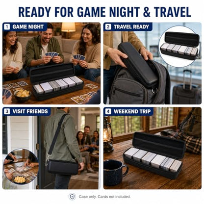 Comecase Trading Card Storage Case, Holds 1500 Cards, Shoulder Strap, Black | Large-Capacity Shoulder Bag Keeps Trading, Sports and Party Game Cards Together for Home Storage, Game Nights and Travel