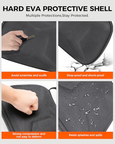 NINKI Portable Travel Case for Steam Controller 2 Carrying Case 2026, Hard Shell Full Protective Storage with Inner Pocket Hand Carry Pouch for Steam Controller 2 Traveling Game Bag Accessories, Black