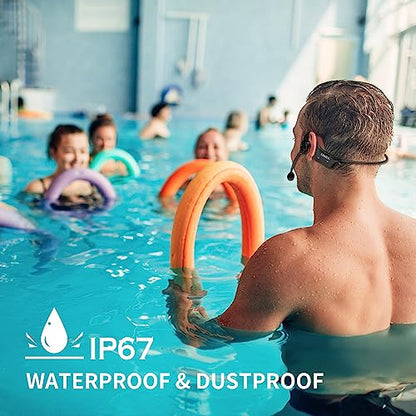 KIMAFUN 2.4G Fitness Headset Wireless Microphone, IP67 Waterproof Sweatproof Microphone for Water Aerobics, Swimming Coach, Fitness Instructor, Yoga, Spinning, Training, Teaching, Speakers, GWP91 - size: GWP91(1TX+1RX)