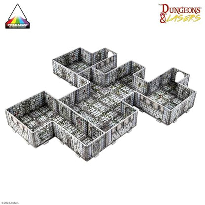 Dungeons & Lasers Prepainted Terrain Sets for DND and Tabletop RPG Games - 5E Compatible with 28mm-32mm Scale Miniatures - Modular Design for Fast Assembly (Fantasy Dungeon) - style: Fantasy Dungeon