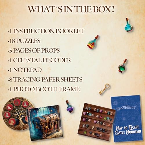 Talking Tables Enchanted Castle Escape Room Game for Kids, Rescue the Dragon, Puzzles, Clues, QR Codes., Music, Family Games, Adults, Brain Teaser Puzzles Ages 9+, 1-6 Players