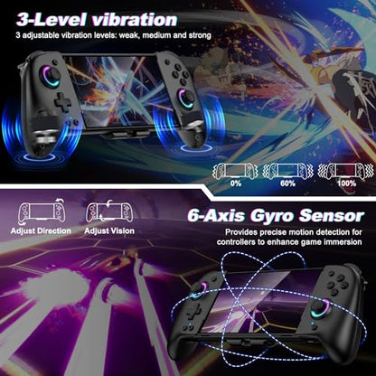 GIGEEKNY Switch Controllers Compatible with Nintendo Switch/Switch OLED, One-Piece Joypad Controller Replacement for Switch Pro Controller with 9 Lights Color, Turbo, Macro, KeyLinker APP