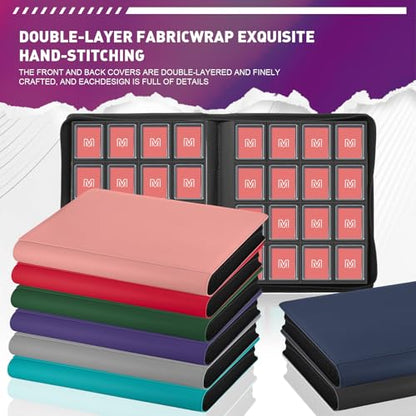 16 Pocket Toploader Binder,Holds 640 TopLoaders (16Red) | Top Loader Binder for 3" x 4"Rigid Cards,Sleeves Card Collection Binder,20 Double Sided Pages with Trading & Sports Holder - color: 16Red