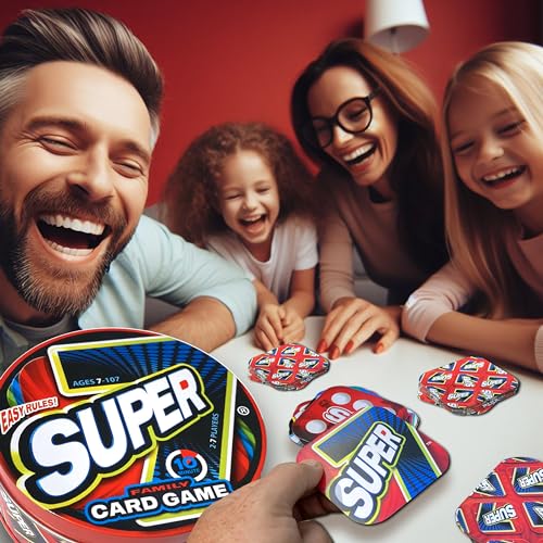 Super 7 Family Card Game Collectible Tin – for Kids and Adults, Family Game Night, Fast Games, Easy to Learn, 2-7 Players, Ages 7 to 107!