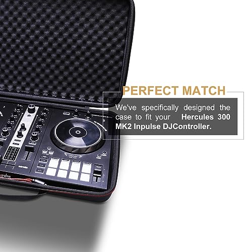LTGEM DJ Controller Case for Hercules DJControl Inpulse 300 MK2 - Hard Storage Travel Protective Carrying Bag - size: Hercules Inpulse 300 MK2