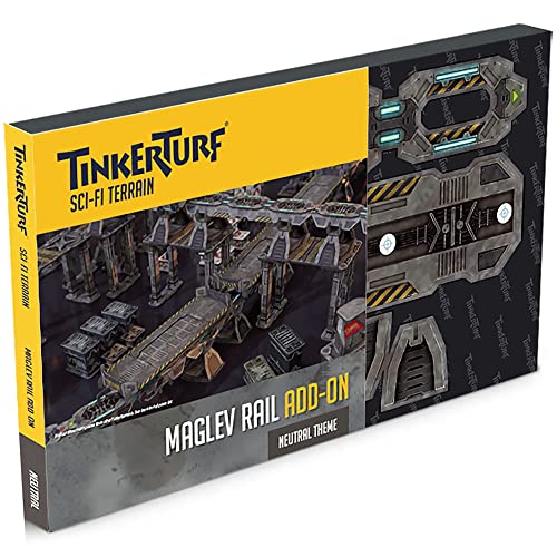 TinkerTurf Sci-Fi Terrain: MagLev Rail Add-on, Neutral Theme, Sturdy, Affordable, Great-Looking Full-Color Terrain, Quick and Easy to Assemble, Virtually Limitless Setups - style: Rail Add-On