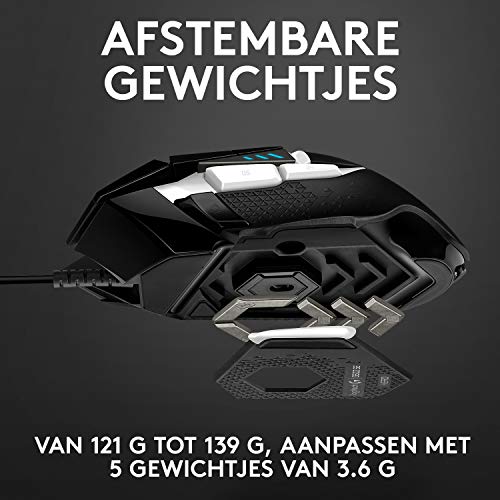 Logitech G502 Hero Special Edition High-Performance Wired Gaming Mouse, 25K Hero Sensor, 25600 DPI, RGB, Adjustable Weight, 11 Programmable Buttons, PC/Mac - Black and White - color: G502 HERO SE