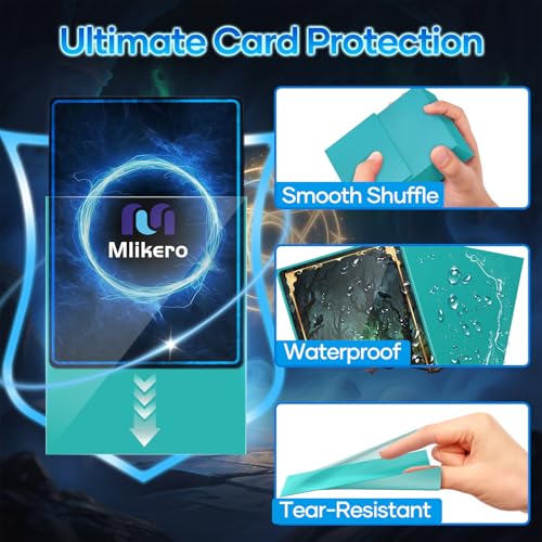 500 Count Card Sleeves, Matte Magic Card Sleeves, Smooth Shuffle & Tear Resistant, Fit for MTG, TCG, CCG (Cyan) - color: Cyan, size: 500 Pack