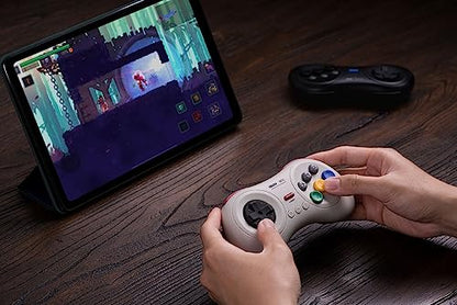 8Bitdo M30 Bluetooth Controller for Switch, Windows and Android, 6-Button Layout for SEGA’s Classic Games (White) - color: White