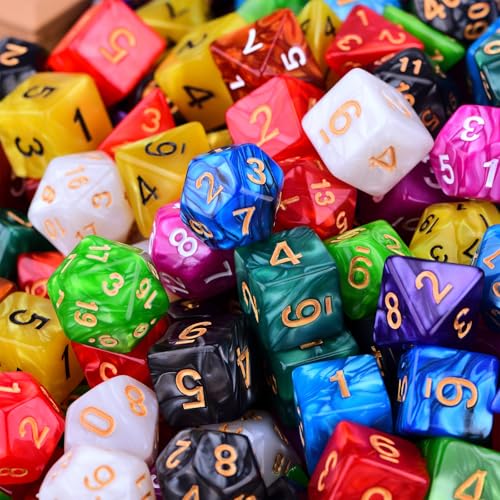 Extended Dice RPG Set | 15 x 31 Polyhedral Dice (465 Piece) for DND5E Tabletop Adventure Games (15 Colors) - color: 15 Colors