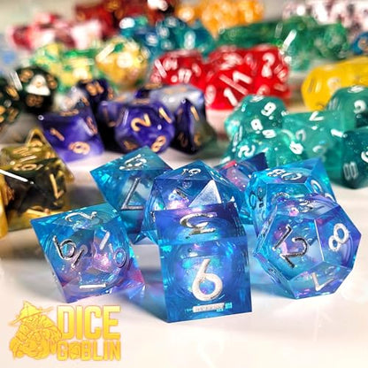 Forged Dice Co. Dice Goblin Mystery Dice Set of 7 - Resin or Plastic - with Mystery Metal RPG Class Coin