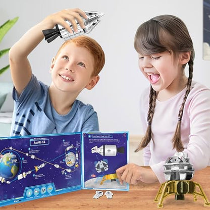 Imagimake Mapology Man's Journey to Moon, Apollo 11 3D Model Kit for Kids | Educational STEM Model Kit, Build Rockets & Satellites, Learn Space Exploration, Birthday Gift for Ages 8,9,10,11,12 Year Old - style: Man's Journey to Moon