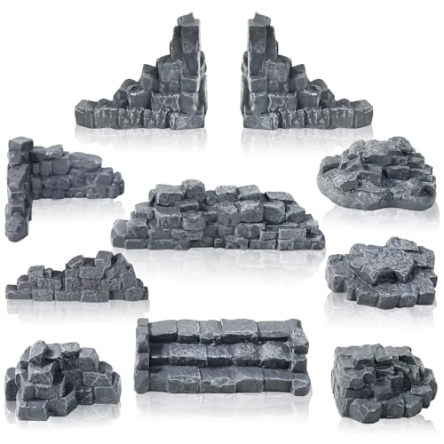 Warmtree Stone Wall Ruins for Terrain Sets Diorama Supplies | Miniature Terrain Building Tabletop Accessories Train Landscape Railroad Scenery Military Layout Model WarGaming Terrain