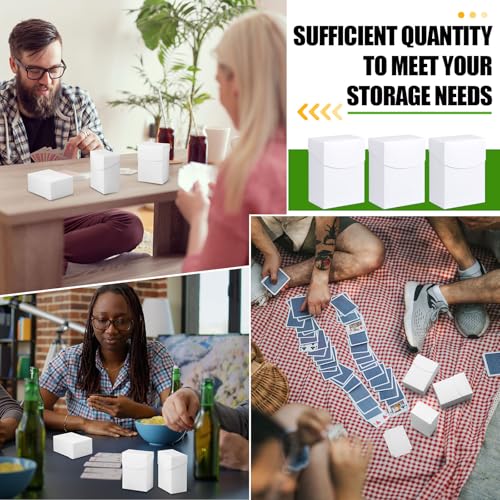 Zhehao 40 Pieces Deck Card Boxes with Dividers Include 20 Trading Card Boxes with 20 Dividers Games Storage Organizer for Trading Games Family Game Party Supplies (White) - color: White