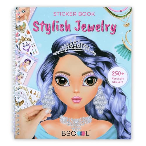 Jewelry Sticker Book for Kids Girls. Reusable Sticker Book | Features 250+ reusable stickers with dress-up guides to spark creative play. A great gift for girls ages 5 and up. - color: Dress Up -Jewelry
