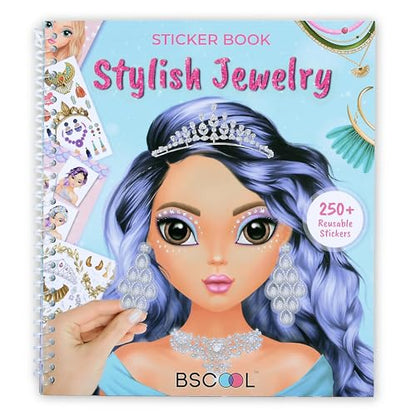Jewelry Sticker Book for Kids Girls. Reusable Sticker Book | Features 250+ reusable stickers with dress-up guides to spark creative play. A great gift for girls ages 5 and up. - color: Dress Up -Jewelry