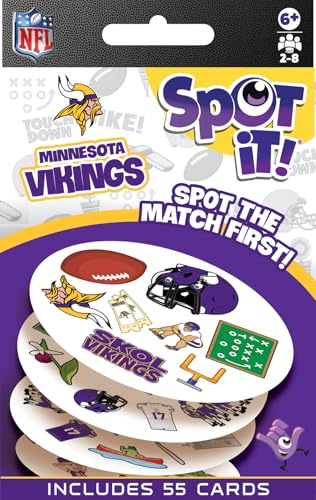 MasterPieces NFL Spot It! Minnesota Vikings Edition, Purple , 6" X 2.875" X 5.125" - style: Minnesota Vikings