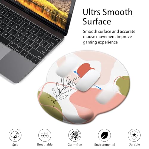 Mouse Pad Wrist Support,Ergonomic Mouse Pad with Wrist Rest,Comfortable Mousepad with Smooth Wrist Rest,Pain Relief Mouse Pads for Non-Slip Base,Computer,Laptop,Office & Home (Rose) - color: Rose