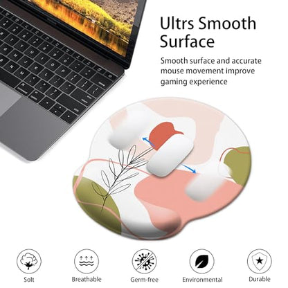 Mouse Pad Wrist Support,Ergonomic Mouse Pad with Wrist Rest,Comfortable Mousepad with Smooth Wrist Rest,Pain Relief Mouse Pads for Non-Slip Base,Computer,Laptop,Office & Home (Rose) - color: Rose
