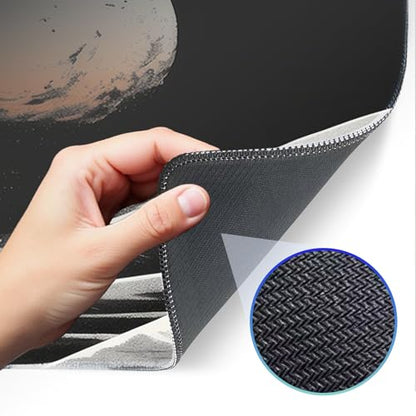 Gaming Mouse Pad, Japanese Mouse Pad, Non-Slip Rubber Base, for Laptop, Office and Home, 31.5x11.8 Inch Desktop Waterproof Desk Pad, Ocean Wave Anime Black Gaming - color: Kanagawa Kuroshio