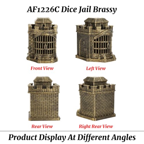 Fantasy Gifts Tabletop Gaming Accessories RPG Dice Display Dice Jail AF1226C | Brushed Brass Color Dice Prison, Premium Dungeon Master Gifts and Map Props Scenery for Wargame & Role Playing Layout - color: Af1226c Dice Jail Brassy
