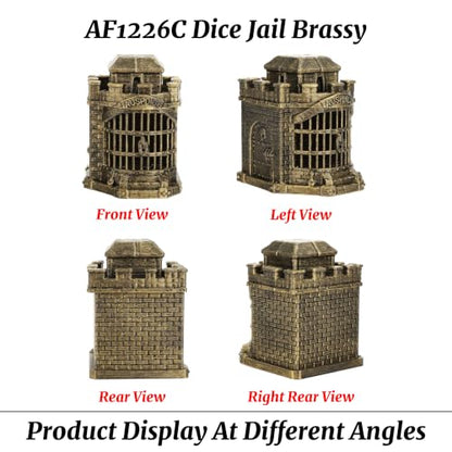 Fantasy Gifts Tabletop Gaming Accessories RPG Dice Display Dice Jail AF1226C | Brushed Brass Color Dice Prison, Premium Dungeon Master Gifts and Map Props Scenery for Wargame & Role Playing Layout - color: Af1226c Dice Jail Brassy