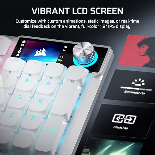 Corsair Vanguard AIR 99 Wireless RGB Gaming Keyboard – US QWERTY – White | 99% Layout, Low-Profile, Optical-Mechanical, OPX Switches, 8000Hz, Stream Deck Integration, Flashtap SOCD - color: White