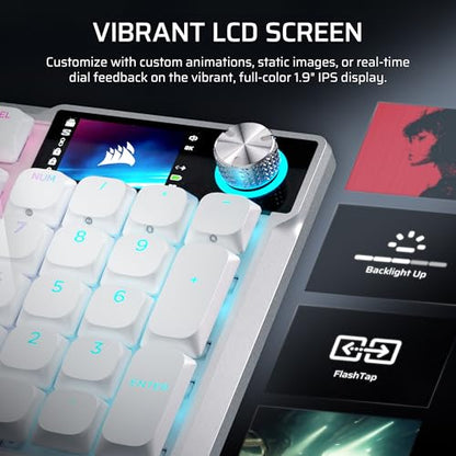 Corsair Vanguard AIR 99 Wireless RGB Gaming Keyboard – US QWERTY – White | 99% Layout, Low-Profile, Optical-Mechanical, OPX Switches, 8000Hz, Stream Deck Integration, Flashtap SOCD - color: White