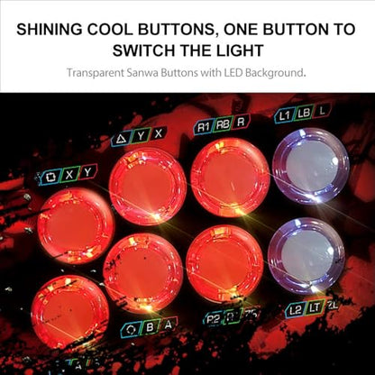 PXN Pro Arcade Fight Stick X9 Street Fighter Arcade Stick | Game Fighting Joystick for PS4/PS3 / Xbox Series X/S / Xbox One / Switch / Window PC