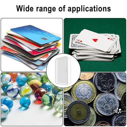 Blank Card Case, 8 Pack Clear Plastic Card Deck Box, Snaps Closed | Storage Box for Base Ball Trading Cards, Business Cards & More - color: 8 PCS Clear