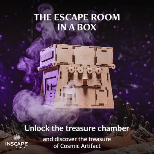 INSCAPE Cosmic Artifact Cluebox Puzzle Box for Adults Escape Room in A Box | Extremely Hard Difficulty - 3D Wooden Design With Hidden Compartments - Brain Teaser Game For Experienced Puzzlers - Gift
