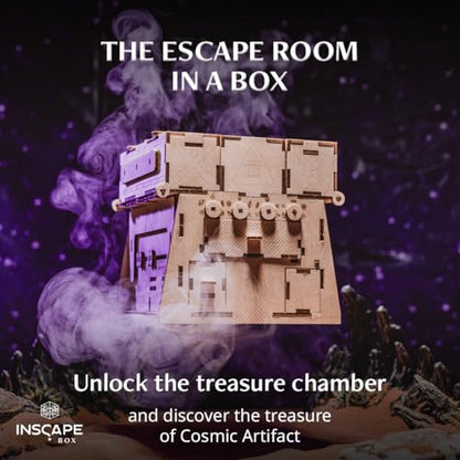 INSCAPE Cosmic Artifact Cluebox Puzzle Box for Adults Escape Room in A Box | Extremely Hard Difficulty - 3D Wooden Design With Hidden Compartments - Brain Teaser Game For Experienced Puzzlers - Gift