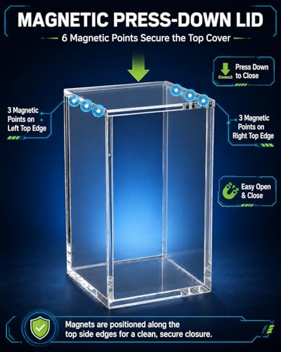 Japanese One Piece Booster Box Acrylic Display Case | Fits JP OP-04 to OP-16 Booster Boxes, 5mm Clear Magnetic TCG Box Protector, UV & Dust Resistant Acrylic Storage Case - size: Acrylic Case for JPOP(3"Lx2.95"Wx5.8"H)